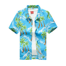 Load image into Gallery viewer, 26 Colors Summer Fashion Mens Hawaiian Shirts Short Sleeve Button Coconut Tree Print Casual Beach Aloha Shirt Plus Size 5XL
