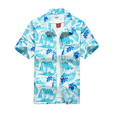 Load image into Gallery viewer, 26 Colors Summer Fashion Mens Hawaiian Shirts Short Sleeve Button Coconut Tree Print Casual Beach Aloha Shirt Plus Size 5XL