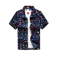 Load image into Gallery viewer, 26 Colors Summer Fashion Mens Hawaiian Shirts Short Sleeve Button Coconut Tree Print Casual Beach Aloha Shirt Plus Size 5XL