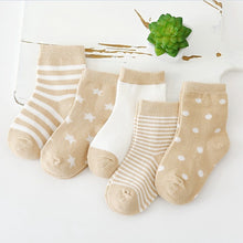 Load image into Gallery viewer, 5Pairs Baby Socks Newborn Baby Boy Socks 0-1-3-7Y Kids Pure Cotton Animal Design Fadeless Soft Children&#39;s Socks for Girls