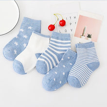 Load image into Gallery viewer, 5Pairs Baby Socks Newborn Baby Boy Socks 0-1-3-7Y Kids Pure Cotton Animal Design Fadeless Soft Children&#39;s Socks for Girls