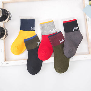 5Pairs Baby Socks Newborn Baby Boy Socks 0-1-3-7Y Kids Pure Cotton Animal Design Fadeless Soft Children&#39;s Socks for Girls