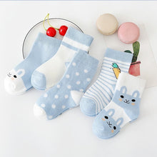 Load image into Gallery viewer, 5Pairs Baby Socks Newborn Baby Boy Socks 0-1-3-7Y Kids Pure Cotton Animal Design Fadeless Soft Children&#39;s Socks for Girls