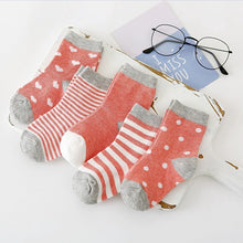 Load image into Gallery viewer, 5Pairs Baby Socks Newborn Baby Boy Socks 0-1-3-7Y Kids Pure Cotton Animal Design Fadeless Soft Children&#39;s Socks for Girls