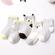 Load image into Gallery viewer, 5Pairs Baby Socks Newborn Baby Boy Socks 0-1-3-7Y Kids Pure Cotton Animal Design Fadeless Soft Children&#39;s Socks for Girls