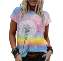 Charger l&#39;image dans la galerie, 3D Sunflower Women&#39;s floral print T-shirts, round neck T-shirts and Floral print, women&#39;s T-shirts