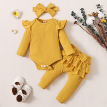 Charger l&#39;image dans la galerie, 0-24M Newborn Infant Baby Girls Ruffle T-Shirt Romper Tops Leggings Pant Outfits Clothes Set Long Sleeve Fall Winter Clothing