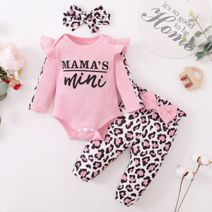 0-24M Newborn Infant Baby Girls Ruffle T-Shirt Romper Tops Leggings Pant Outfits Clothes Set Long Sleeve Fall Winter Clothing