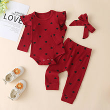 Charger l&#39;image dans la galerie, 0-24M Newborn Infant Baby Girls Ruffle T-Shirt Romper Tops Leggings Pant Outfits Clothes Set Long Sleeve Fall Winter Clothing