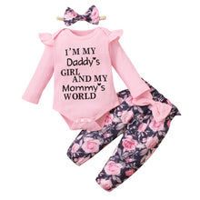 Charger l&#39;image dans la galerie, 0-24M Newborn Infant Baby Girls Ruffle T-Shirt Romper Tops Leggings Pant Outfits Clothes Set Long Sleeve Fall Winter Clothing