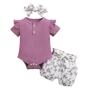 0-24M Newborn Infant Baby Girls Ruffle T-Shirt Romper Tops Leggings Pant Outfits Clothes Set Long Sleeve Fall Winter Clothing