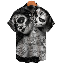 Charger l&#39;image dans la galerie, Men&#39;s Hawaiian Shirt Loose Top 5xl 3d Skull Print Shirts For Men 2022 Fashion Shirt Men Women Tee Breathable Summer Short Sleeve