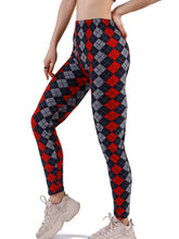 Charger l&#39;image dans la galerie, Workout Jogging For Women Leggings Push Up Trousers Grid Printed Fashion High Waist Pants Athleisure Sexy Leggings