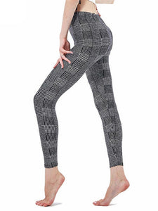 Workout Jogging For Women Leggings Push Up Trousers Grid Printed Fashion High Waist Pants Athleisure Sexy Leggings