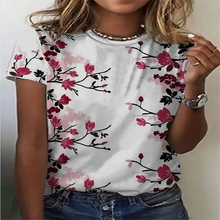 Load image into Gallery viewer, 3D Sunflower Women&#39;s floral print T-shirts, round neck T-shirts and Floral print, women&#39;s T-shirts