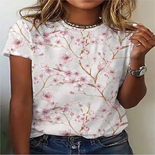 Load image into Gallery viewer, 3D Sunflower Women&#39;s floral print T-shirts, round neck T-shirts and Floral print, women&#39;s T-shirts