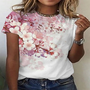 3D Sunflower Women&#39;s floral print T-shirts, round neck T-shirts and Floral print, women&#39;s T-shirts