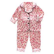 Charger l&#39;image dans la galerie, LJW Children&#39;s pajamas set Baby suit Kids Clothes Toddler Boys Girls Ice silk satin Tops Pants Set home Wear Kids pajamas