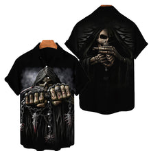 Charger l&#39;image dans la galerie, Men&#39;s Hawaiian Shirt Loose Top 5xl 3d Skull Print Shirts For Men 2022 Fashion Shirt Men Women Tee Breathable Summer Short Sleeve