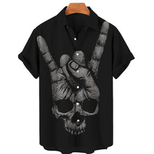 Charger l&#39;image dans la galerie, Men&#39;s Hawaiian Shirt Loose Top 5xl 3d Skull Print Shirts For Men 2022 Fashion Shirt Men Women Tee Breathable Summer Short Sleeve