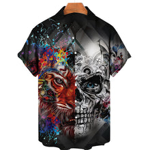 Charger l&#39;image dans la galerie, Men&#39;s Hawaiian Shirt Loose Top 5xl 3d Skull Print Shirts For Men 2022 Fashion Shirt Men Women Tee Breathable Summer Short Sleeve