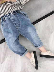 IENENS 2-7Y Fashion Boys Casual Jeans Trousers Baby Toddler Boy&#39;s Denim Pants Kids Children Slim Long Pants Bottoms Clothing