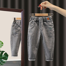 Load image into Gallery viewer, Autumn Spring Baby Boys Jeans Pants Kids Clothes Cotton Casual Children Trousers Denim Boys Clothes 2-6Year Blue and Beige