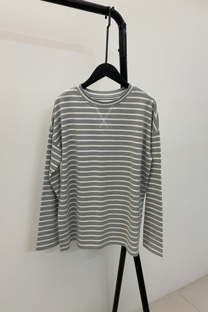 WOTWOY Loose Long Sleeve Striped Tee Shirt Women 2022 Spring O-Neck Casual Cotton T-shirt Female Basic Korean Tops Harajuku Goth