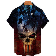 Charger l&#39;image dans la galerie, Men&#39;s Hawaiian Shirt Loose Top 5xl 3d Skull Print Shirts For Men 2022 Fashion Shirt Men Women Tee Breathable Summer Short Sleeve