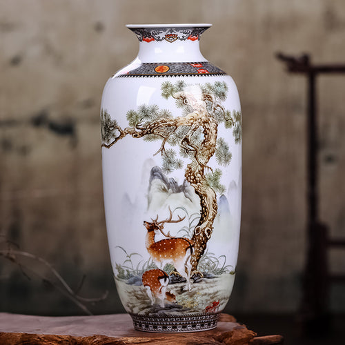 Ceramic Vase Vintage Chinese Style Animal Vase Fine Smooth Surface Home Decoration Furnishing Articles