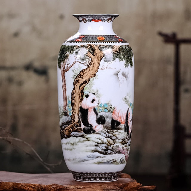 Ceramic Vase Vintage Chinese Style Animal Vase Fine Smooth Surface Home Decoration Furnishing Articles