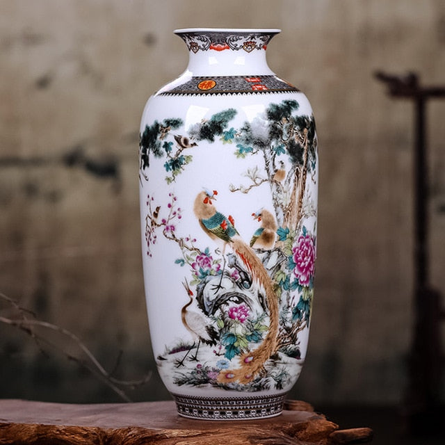 Ceramic Vase Vintage Chinese Style Animal Vase Fine Smooth Surface Home Decoration Furnishing Articles