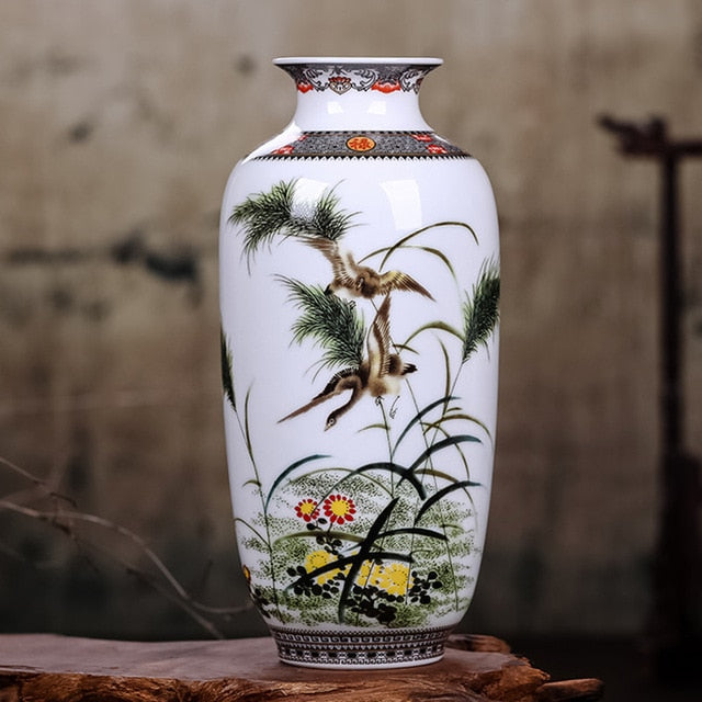 Ceramic Vase Vintage Chinese Style Animal Vase Fine Smooth Surface Home Decoration Furnishing Articles