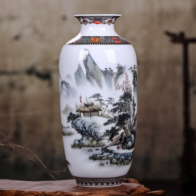 Ceramic Vase Vintage Chinese Style Animal Vase Fine Smooth Surface Home Decoration Furnishing Articles