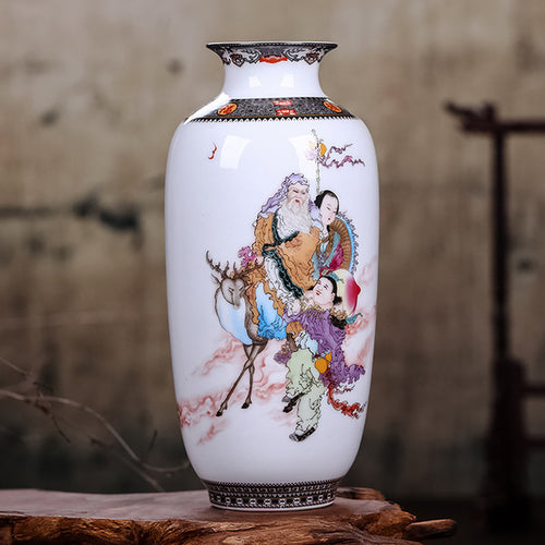 Ceramic Vase Vintage Chinese Style Animal Vase Fine Smooth Surface Home Decoration Furnishing Articles