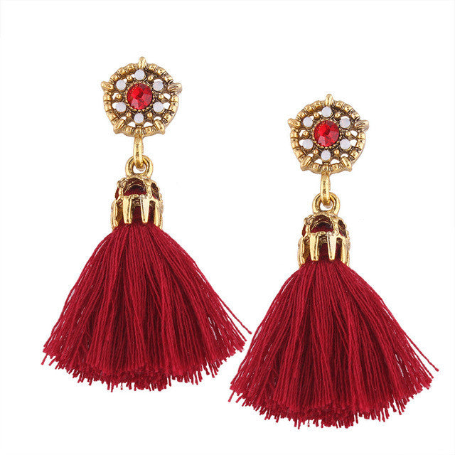 Clear line tassel tassel lady Earrings Vintage Women Boho Bohemian Earrings Long Tassel Fringe Dangle Earrings Fashion #30