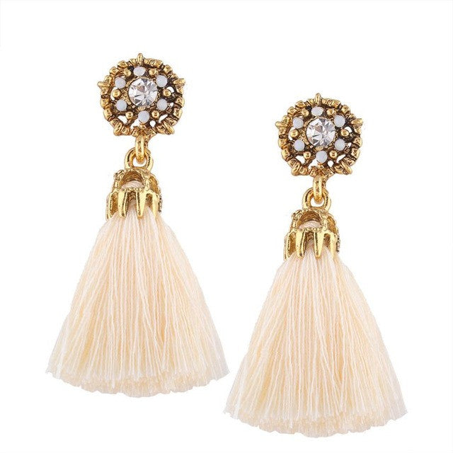 Clear line tassel tassel lady Earrings Vintage Women Boho Bohemian Earrings Long Tassel Fringe Dangle Earrings Fashion #30