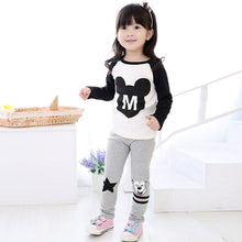 Charger l&#39;image dans la galerie, Girls Clothes Sets Spring autumn  Costume kids Clothing suit Two pieces Minnie Long Sleeve dress toddler Children clothing