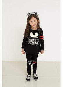 Girls Clothes Sets Spring autumn  Costume kids Clothing suit Two pieces Minnie Long Sleeve dress toddler Children clothing