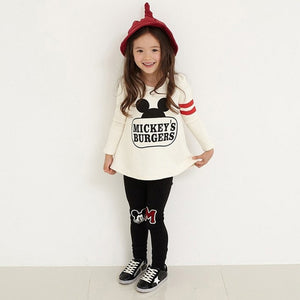 Girls Clothes Sets Spring autumn  Costume kids Clothing suit Two pieces Minnie Long Sleeve dress toddler Children clothing