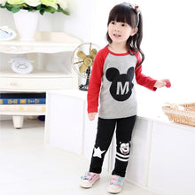 Charger l&#39;image dans la galerie, Girls Clothes Sets Spring autumn  Costume kids Clothing suit Two pieces Minnie Long Sleeve dress toddler Children clothing