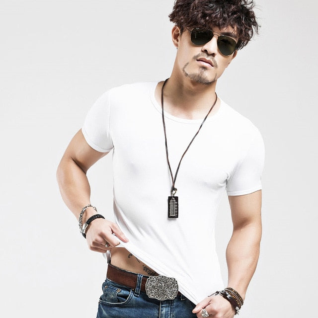 V Neck Shirts Men ajstarboutique Clothing 10 colors V neck Men's T Shirt Men Fashion Tshirts Fitness Casual For Male T-shirt S-5XL Free Shipping online shopping