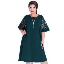 Charger l&#39;image dans la galerie, Women Summer Princess Short Lace Sleeve Dress Elegance Loose OL Dresses 5XL 6XL Large Plus Size Clothing Party Vestidos