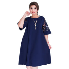 Load image into Gallery viewer, Women Summer Princess Short Lace Sleeve Dress Elegance Loose OL Dresses 5XL 6XL Large Plus Size Clothing Party Vestidos