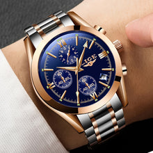 Load image into Gallery viewer, Watch men  Brand Luxury Fashion Quartz Sport Watches Men Full Steel Military Clock Waterproof Gold men&#39;s Watch Relogio Masculino