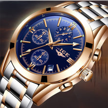 Load image into Gallery viewer, Watch men  Brand Luxury Fashion Quartz Sport Watches Men Full Steel Military Clock Waterproof Gold men&#39;s Watch Relogio Masculino