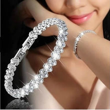 Charger l&#39;image dans la galerie, Exquisite Luxury Roman Crystal Bracelet For Women Wedding Gift Korean Rose Gold Silver Chain Bracelets Bangles Jewelry