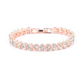 Exquisite Luxury Roman Crystal Bracelet For Women Wedding Gift Korean Rose Gold Silver Chain Bracelets Bangles Jewelry