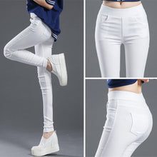 Load image into Gallery viewer, Sexy Solid Pencil Pants Women&#39;s Full Length Leggings High Waist Stretch Trousers Female Casual Wear Black White