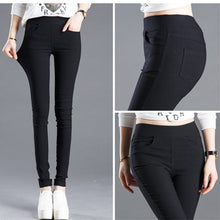 Load image into Gallery viewer, Sexy Solid Pencil Pants Women&#39;s Full Length Leggings High Waist Stretch Trousers Female Casual Wear Black White